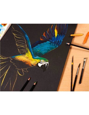 Bloc de dessin encolle clairefontaine paint'on. Papier multi technique 250g noir format a4 21 x 29,7cm 20.