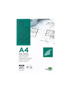Bloc dessin liderpapel papier calque haute transparence 95g/m2 a4 210x297mm 50f. 2