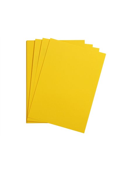 Feuille papier clairefontaine maya 270g 500x700mm coloris jaune soleil paquet 25 unites.
