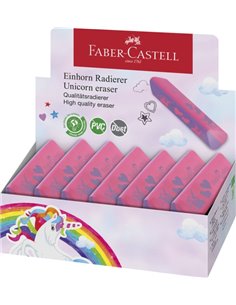 Gomme sans PVC Faber-Castell Unicorn - Forme triangulaire ergonomique - Sans résidus - Effacement propre et facile