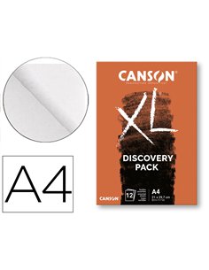 Pochette canson decouverte xl a4 papiers assortis technique seche 12 feuilles.
