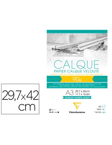 Calque 29.7x42 90/95g bloc 50f.
