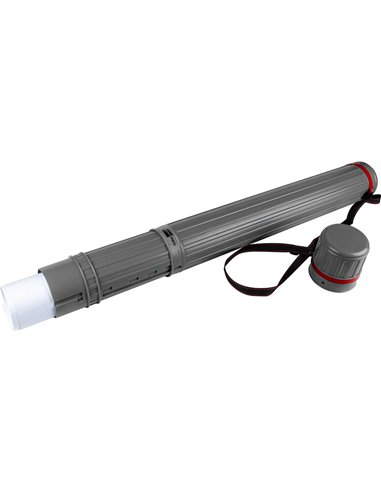 Porte-plans liderpapel plastique bandoulière 75cm extensible 125cm diamètre 9cm coloris gris.