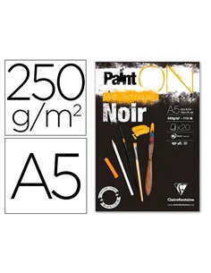 Bloc de dessin encolle clairefontaine paint'on. Papier multi technique 250g extra blanc. Format a5 14,8 x.