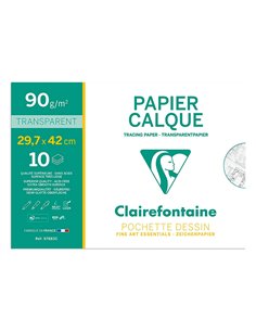 Pochette clairefontaine calque sup rieur a3 10f 90/95g. 2