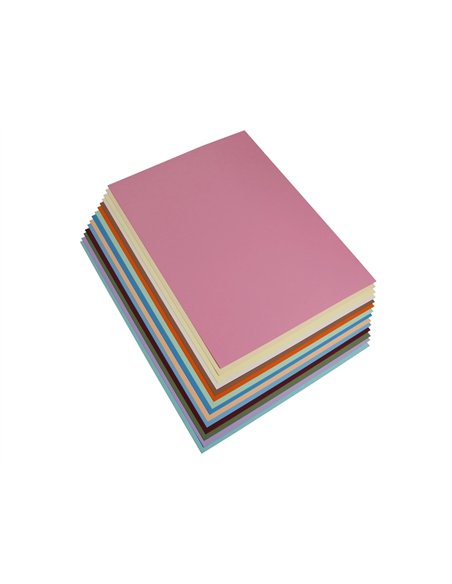 Feuille papier clairefontaine maya 270g 500x700mm coloris assortis pastel paquet 28 unites.