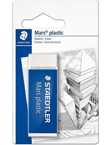 Gomme Staedtler Mars Plastic 526 50 - Plastique - Haute précision - Blanche