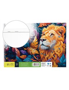 Bloc liderpapel papier dessin artistique spirale avec encadrement 180g/m2 format a3 460x325mm 20f.