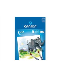 Bloc peinture canson papier dessin spécial gouache résistant eau 200g a4 210x297mm paquet 20f.