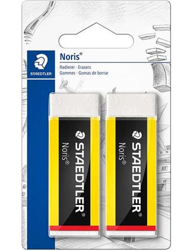 Gomme Staedtler Noris 526 - Plastique - Haute qualité - Déchet minimal - Blanc