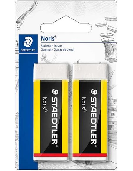 Gomme Staedtler Noris 526 - Plastique - Haute qualité - Déchet minimal - Blanc