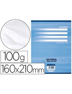 Papier buvard clairefontaine 100g 160x210mm coloris blanc pochette 10f.