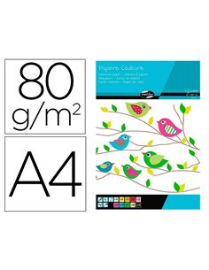 Bloc clairefontaine 1er prix, 100 feuilles papier couleur 80g a4 assortis.