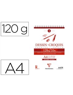 Bloc clairefontaine papier dessin recycle a4 50f 120g.