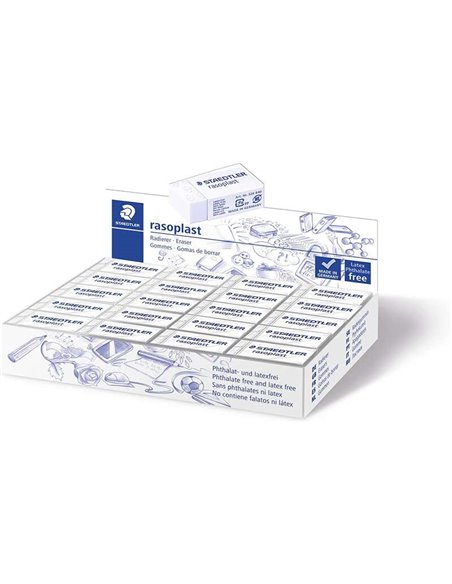 Gomme Staedtler Rasoplast 526 B40 - Effacement de haute qualité - Déchets minimes - Blanc
