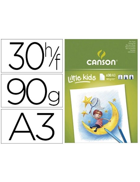 Bloc canson mes premiers dessins a3 297x420mm paquet 30f.