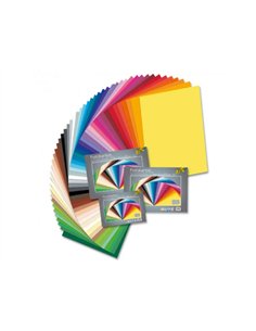 Lot papier dessin couleur a grain folia 50x70cm 150g 55 feuilles coloris assortis.