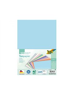 Lot de papier dessin folia lisse couleur a4 21x 29,7cm 130g 100 feuilles coloris pastels assortis.