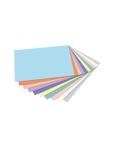 Lot de papier dessin folia lisse couleur a4 21x 29,7cm 130g 100 feuilles coloris pastels assortis.