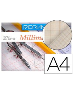 Papier millimétré fabriano 72g a4 297x210mm coloris bistre pochette 12f.