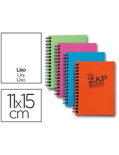 Bloc recyclé clairefontaine zap book reliure intégrale couverture cartonnée format 105x148mm 80f 80g uni 4 coloris.