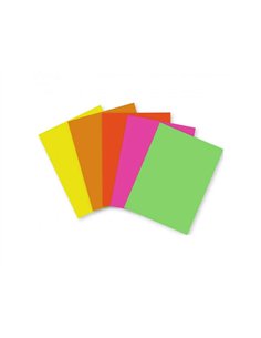 Papier affiche clairefontaine 21x29,7cm 90g coloris fluo assortis paquet 100 feuilles.