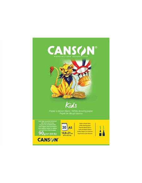 Bloc canson mes premiers dessins a5 140x210mm paquet 30 feuilles.