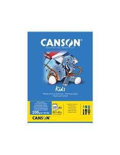 Bloc peinture canson papier dessin special gouache resistant eau 200g a3 290x420mm 20 feuilles.
