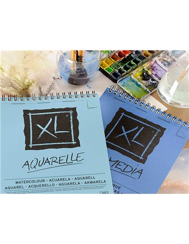 Album canson xl aquarelle a spirale papier grain fin blanc 300g a4 21x29,7cm 30f.