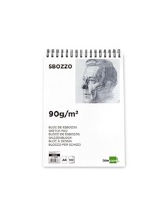 Bloc spirale liderpapel esquisses uni 90g/m2 a4 100f. 2