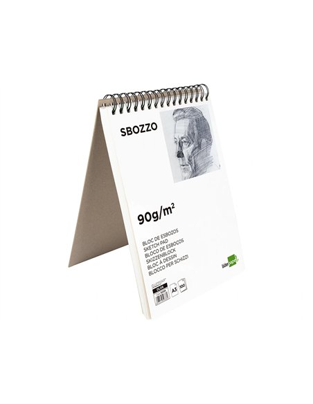 Bloc spirale liderpapel esquisses uni 90g/m2 a3 100f.