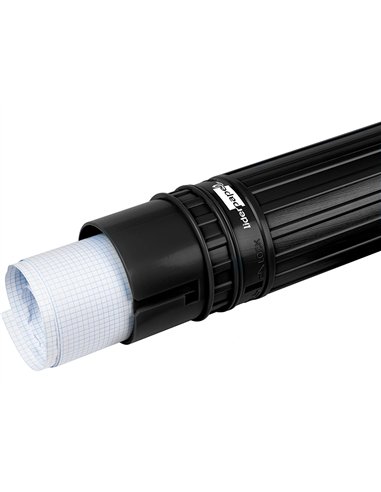 Porte-plans liderpapel plastique bandoulière 75cm extensible 125cm diamètre 9cm coloris noir.