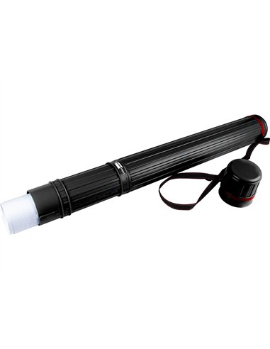 Porte-plans liderpapel plastique bandoulière 75cm extensible 125cm diamètre 9cm coloris noir.