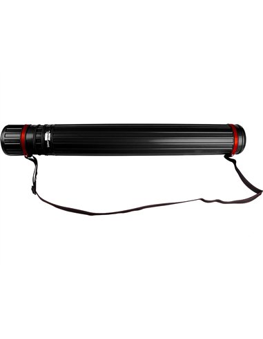 Porte-plans liderpapel plastique bandoulière 75cm extensible 125cm diamètre 9cm coloris noir.