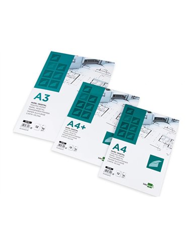 Papier calque liderpapel a3 297x420mm 70g sachet 12 feuilles.