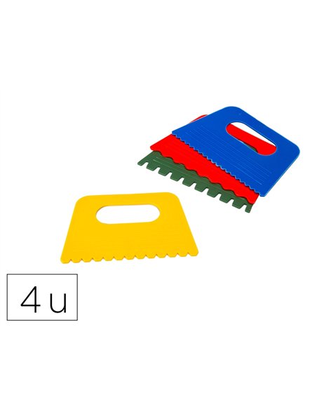 Peigne a effets o'color 130x80mm coloris assortis sachet 4 unites.