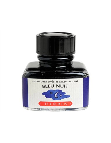 Flacon d'encre j.Herbin bleu nuit 30ml.