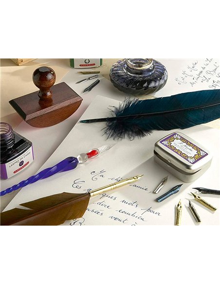 Flacon d'encre j.Herbin bleu nuit 30ml.
