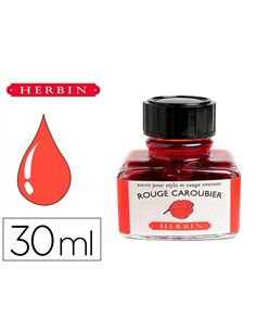 Flacon d'encre j.Herbin rouge caroubier 30ml.