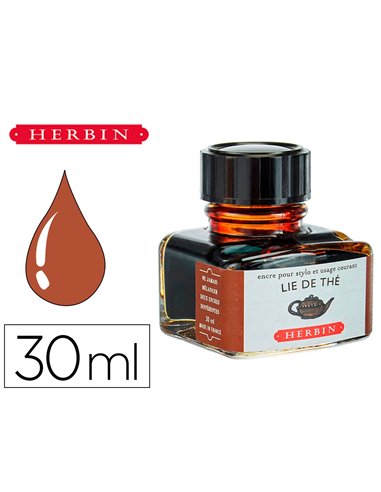 Flacon d'encre j.Herbin lie de th 30ml.