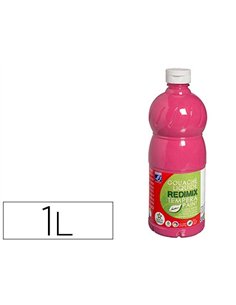 Gouache lefranc bourgeois liquide redimix non toxique fluide couvrante prête à l'emploi rose tyrien flacon 1000ml.