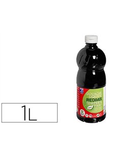 Gouache lefranc bourgeois liquide redimix non toxique fluide couvrante prête à l'emploi noir flacon 1000ml.