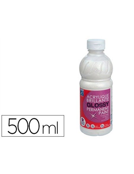 Peinture acrylique lefranc bourgeois glossy fluide brillante indélébile multi-supports finition pailletée flacon 500ml.