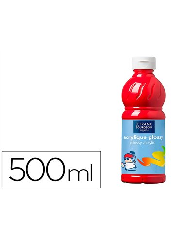 Peinture acrylique lefranc bourgeois glossy fluide brillante indélébile multi-supports orange flacon 500ml.