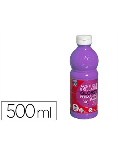 Peinture acrylique lefranc bourgeois glossy fluide brillante indélébile multi-supports violet flacon 500ml.
