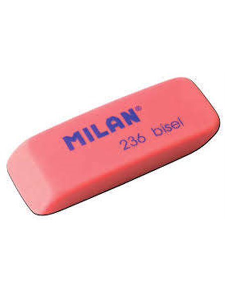 Gomme biseautée Milan Nata 236 - Plastique - Couleurs fluorescentes assorties