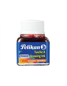 Encre de chine pelikan tire-lignes plumes dessinateur pinceaux couleur vermillon flacon 10ml. 2