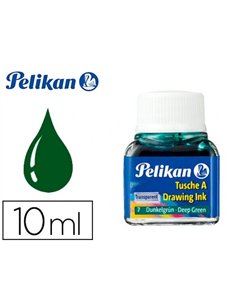 Encre de chine pelikan tire-lignes plumes dessinateur pinceaux couleur vert foncé flacon 10ml.