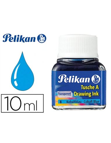 Encre de chine pelikan tire-lignes plumes dessinateur pinceaux couleur bleu cobalt flacon 10ml.