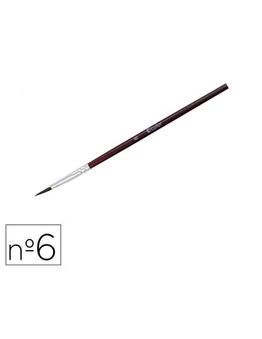 Pinceau o'color poils poney nº6 ideal gouache et aquarellevirole aluminium manche bois laque lot 10 unites.